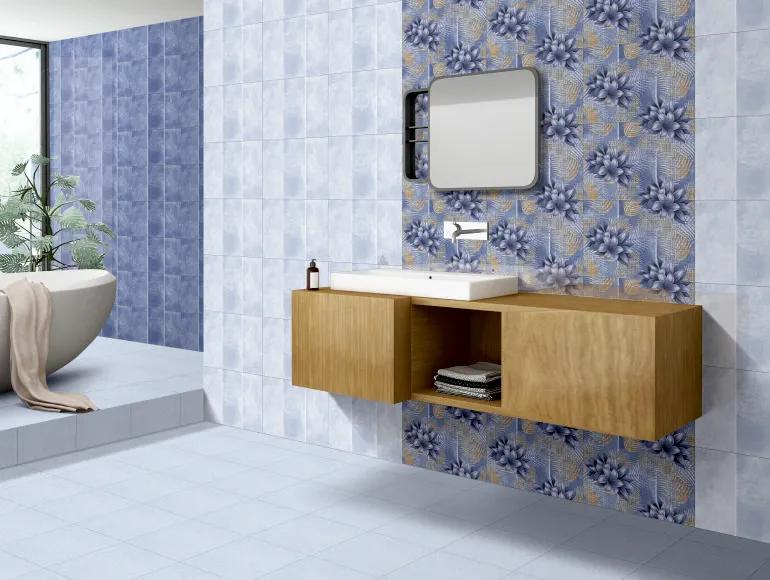 Glossy Finish ODG Blue Light Cloudy Ceramic tile 300x450 mm