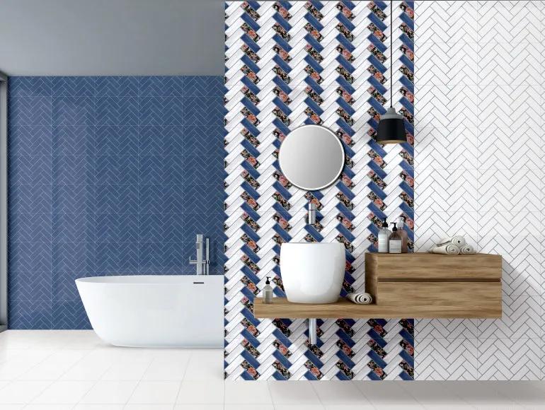 OHG Blue Flora Herringbone HL