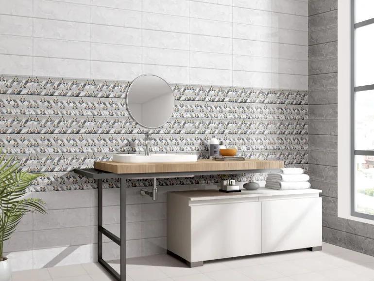 Glossy Finish ODG Silver Breccia Marble Ceramic tile 300x450 mm