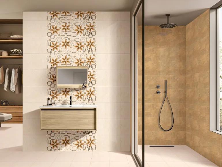 Glossy Finish ODG Brown Armani Petals Ceramic tile 300x450 mm