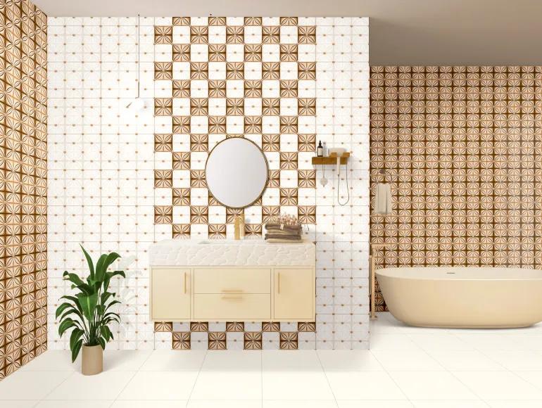 Glossy Finish ODG Creama Cushion Ceramic tile 300x450 mm
