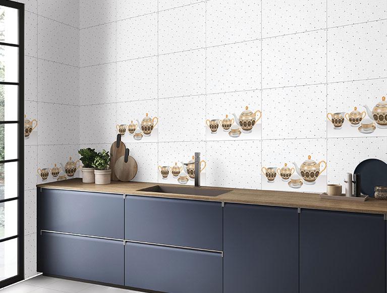 Glossy Finish ODG Speckles Grey Ceramic tile 300x450 mm