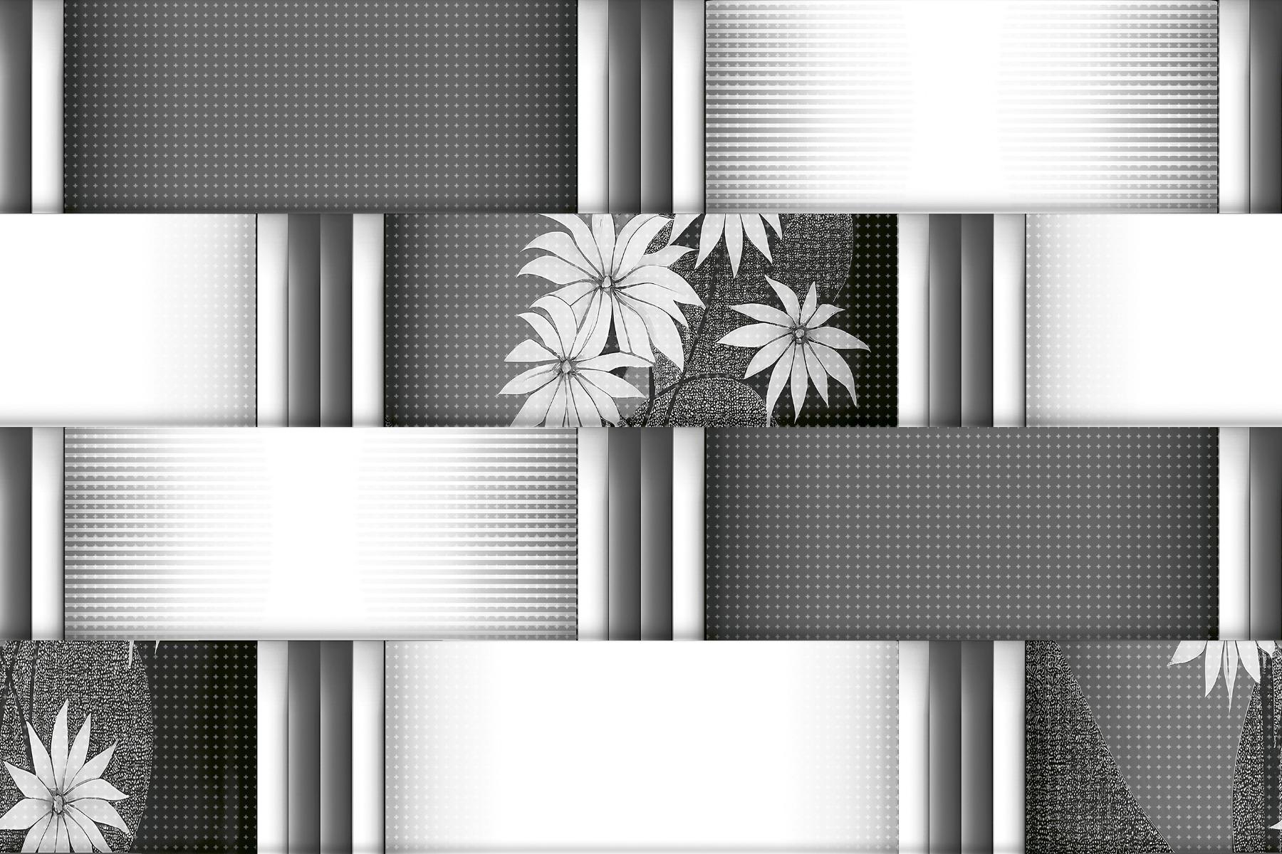 Glossy Finish OHG Grey Flower Brick Strip HL Ceramic tile 300x450 mm