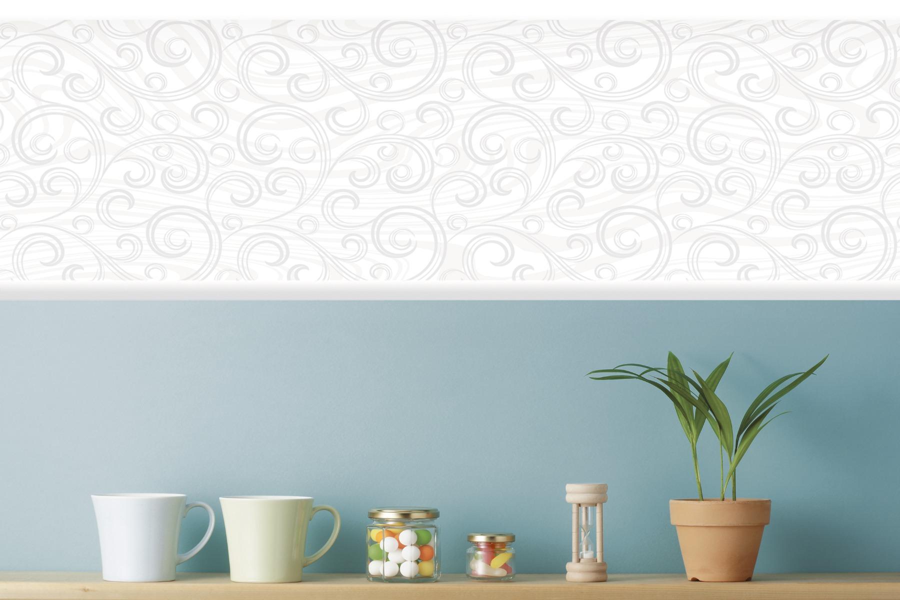 Glossy Finish OHG Half Shelf Scrolls Art HL Ceramic tile 300x450 mm