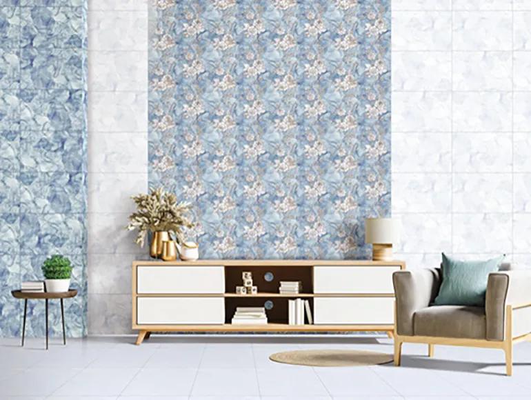 Glossy Finish ODG Sheer Chunni Blue LT Ceramic tile 300x450 mm