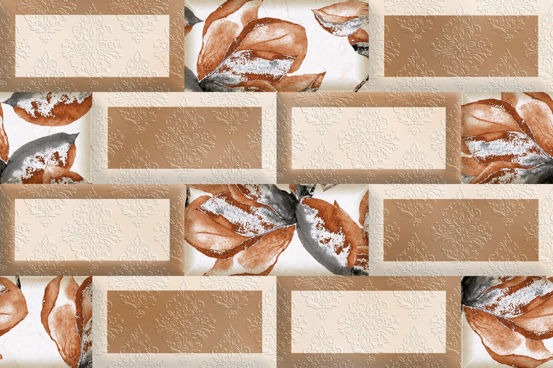 Glossy Finish OHG Vintage Lily Brick HL Ceramic tile 300x450 mm