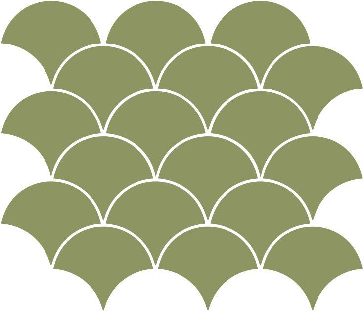 Glossy Finish Olive Green Gloss Fishscale Ceramic tile 292x292 mm