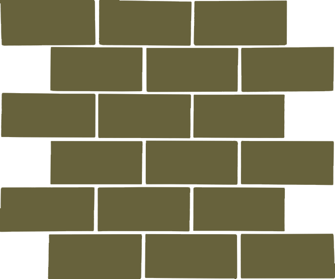 Glossy Finish Olive Green Gloss Tri Brick Bone Ceramic tile 286x292 mm
