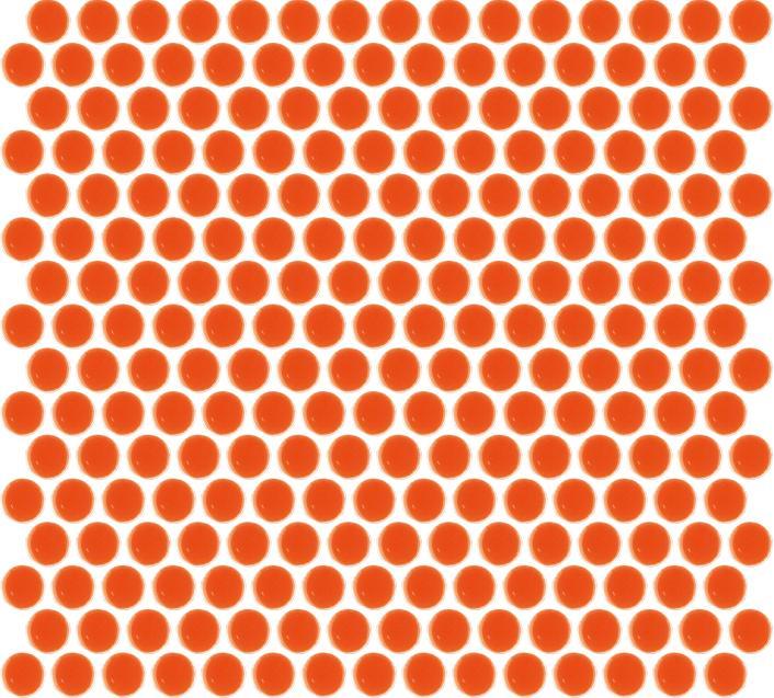 Glossy Finish Orange Gloss 3D Penny Round Ceramic tile 294x313 mm