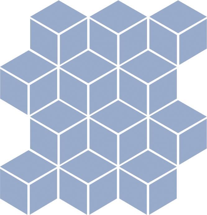 Glossy Finish Pastel Blue Gloss Cube Ceramic tile 265x310 mm