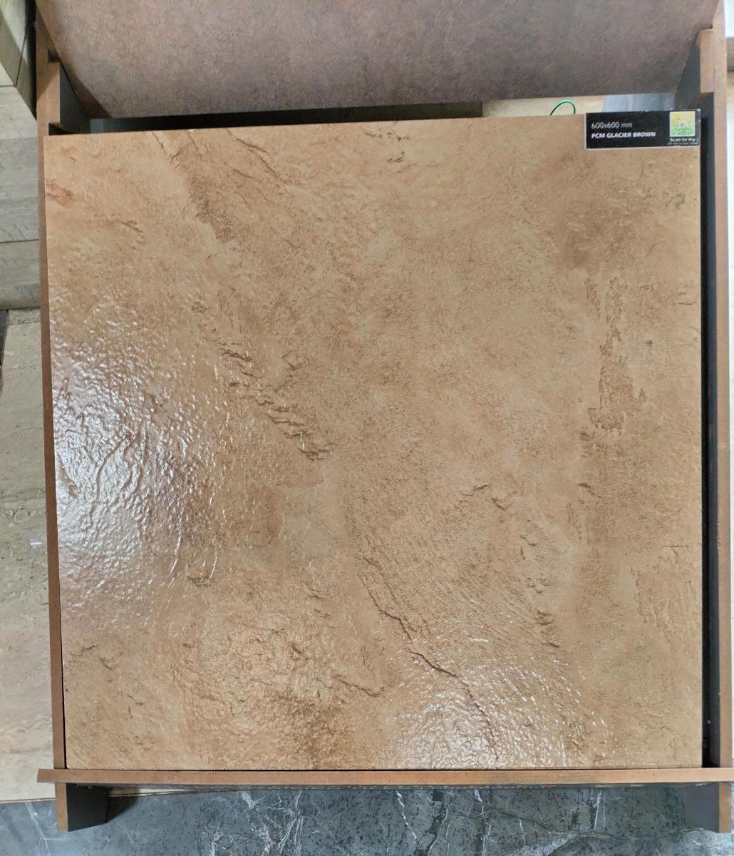 Matte Finish PCM Glacier Brown Glazed Vitrified Tiles 600x600 mm
