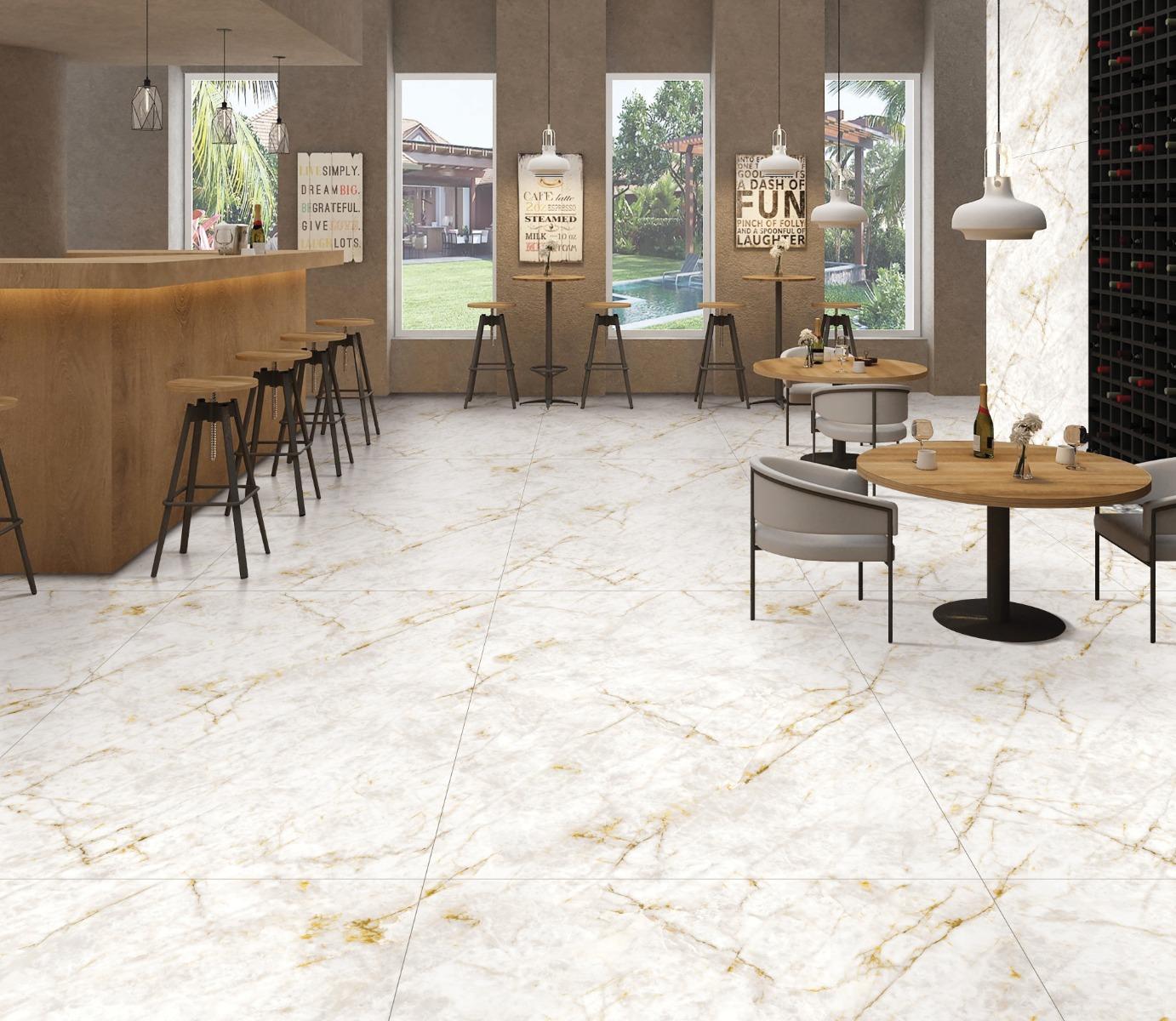 Matte Finish Pearl Marmol Lushsoft Glazed Vitrified Tiles Floor Tiles