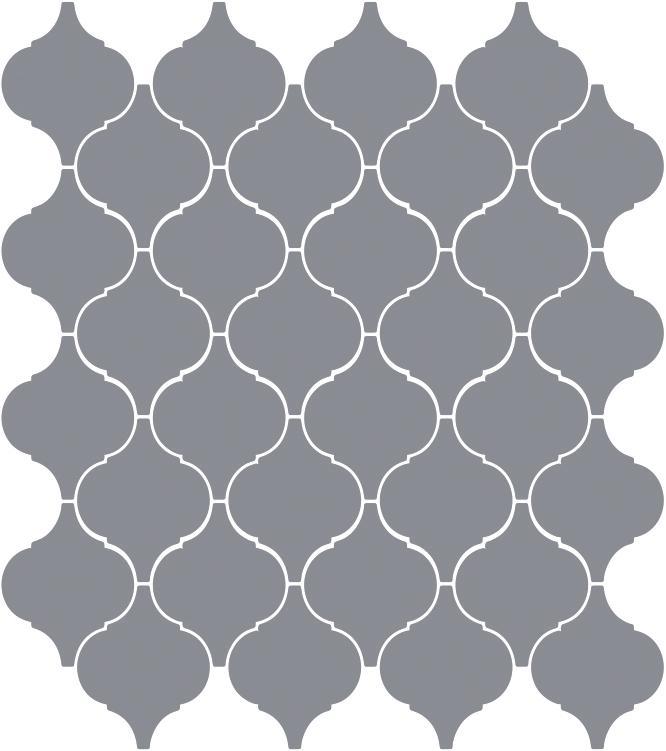 Glossy Finish Pewter Gloss Arabesque Ceramic tile 260x265 mm
