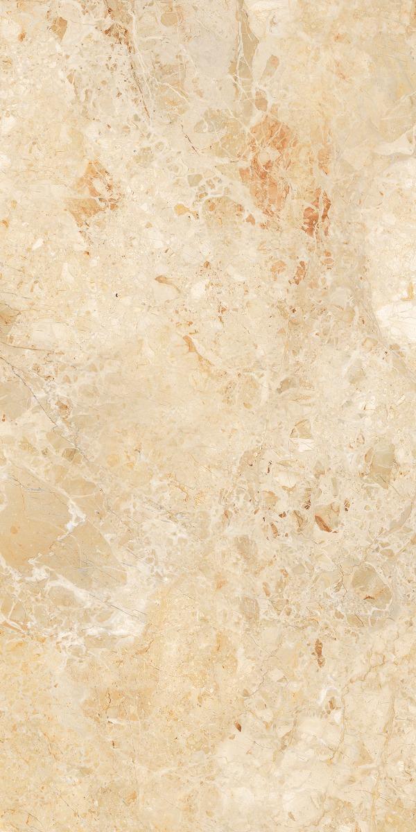 Glossy Finish PGVT Breccia Marble Beige Glazed Vitrified Tiles 800x1600 mm
