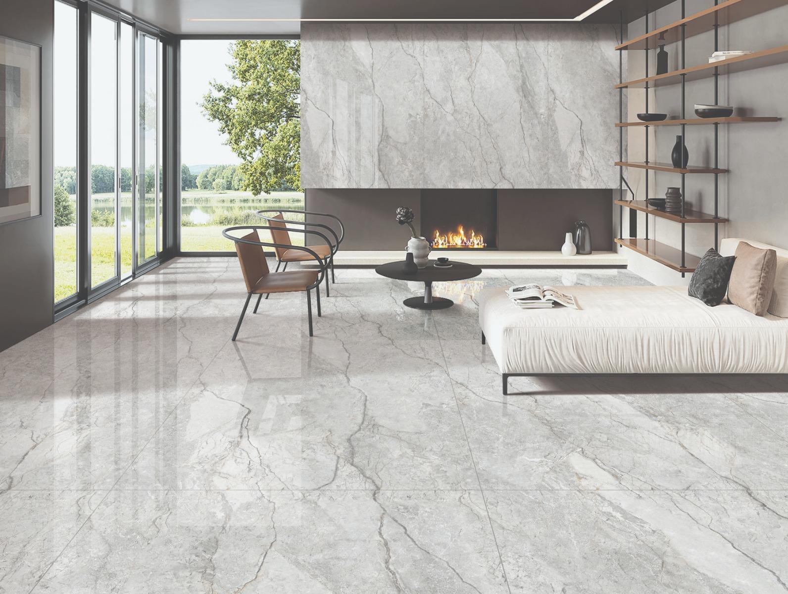 Glossy Finish PGVT Endless Argento Paradiso Marble Glazed Vitrified Tiles 1200x1800 mm