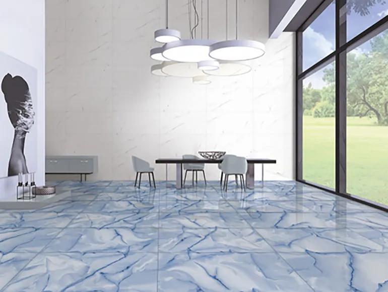Glossy Finish PGVT Endless Onyx Blue GVT Endless Tiles 600x1200 mm