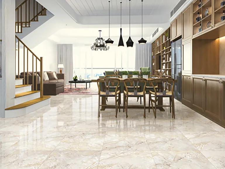 Glossy Finish PGVT Porino Ivory Vitrified tile 600x600 mm