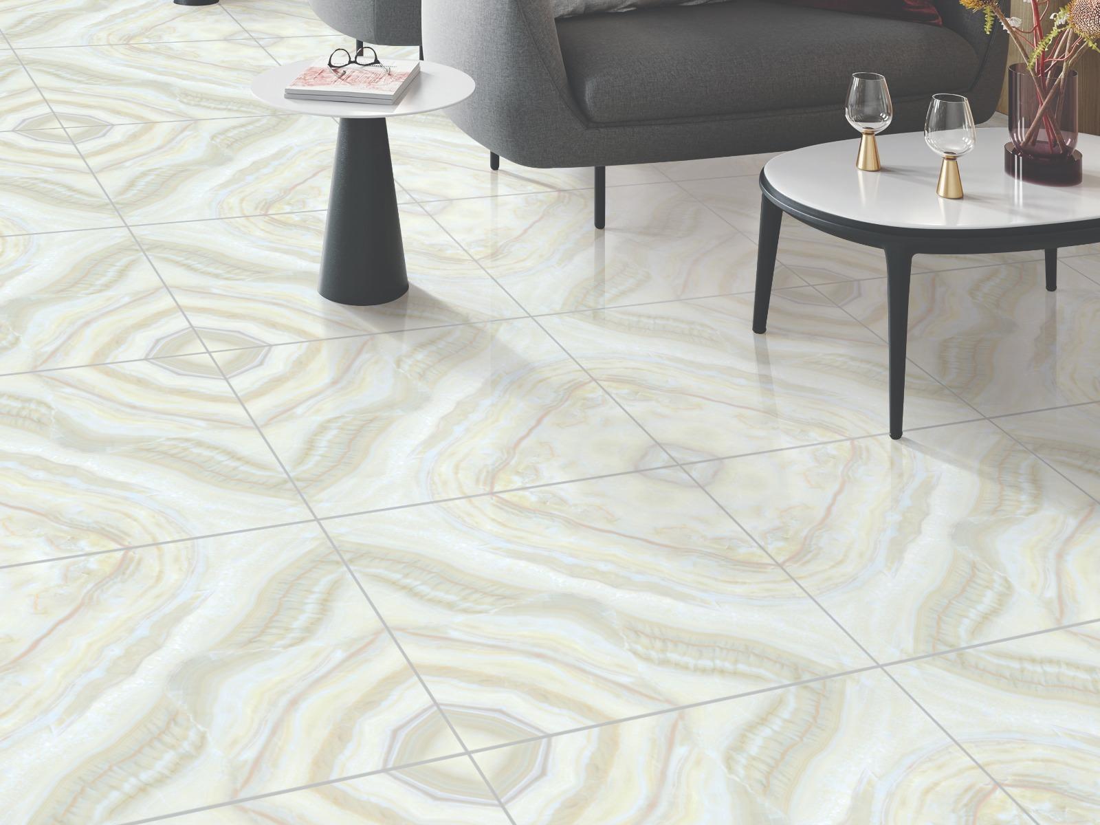 Glossy Finish PGVT Sky Onyx Multi BM Vitrified tile 600x600 mm