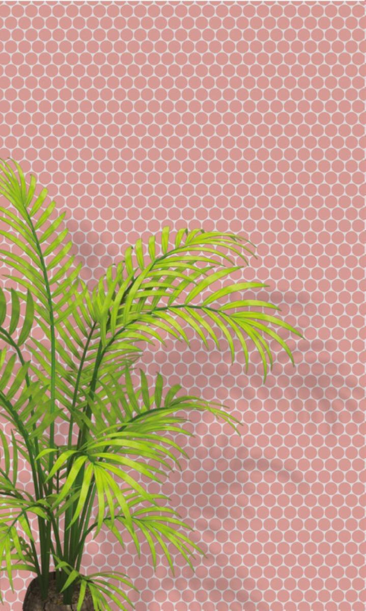 Glossy Finish Pink Gloss Penny Round Ceramic tile 294x313 mm