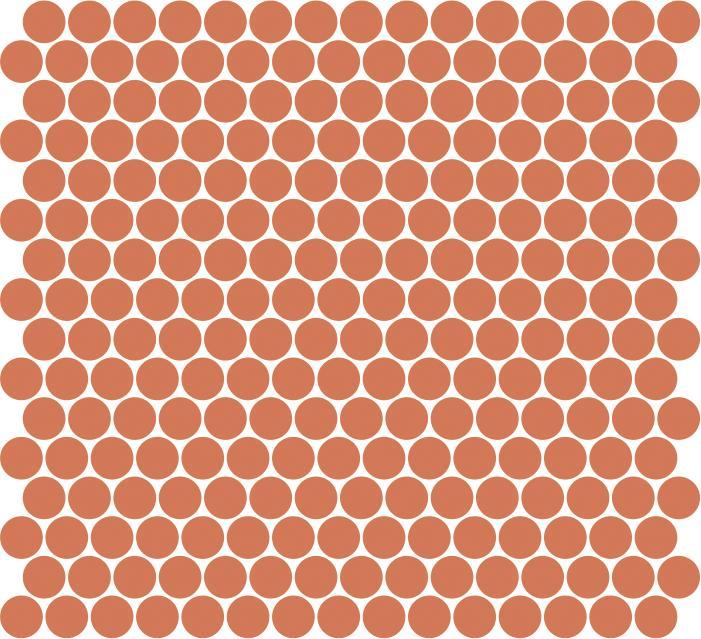 Glossy Finish Pumpkin Gloss Penny Round Ceramic tile 294x313 mm