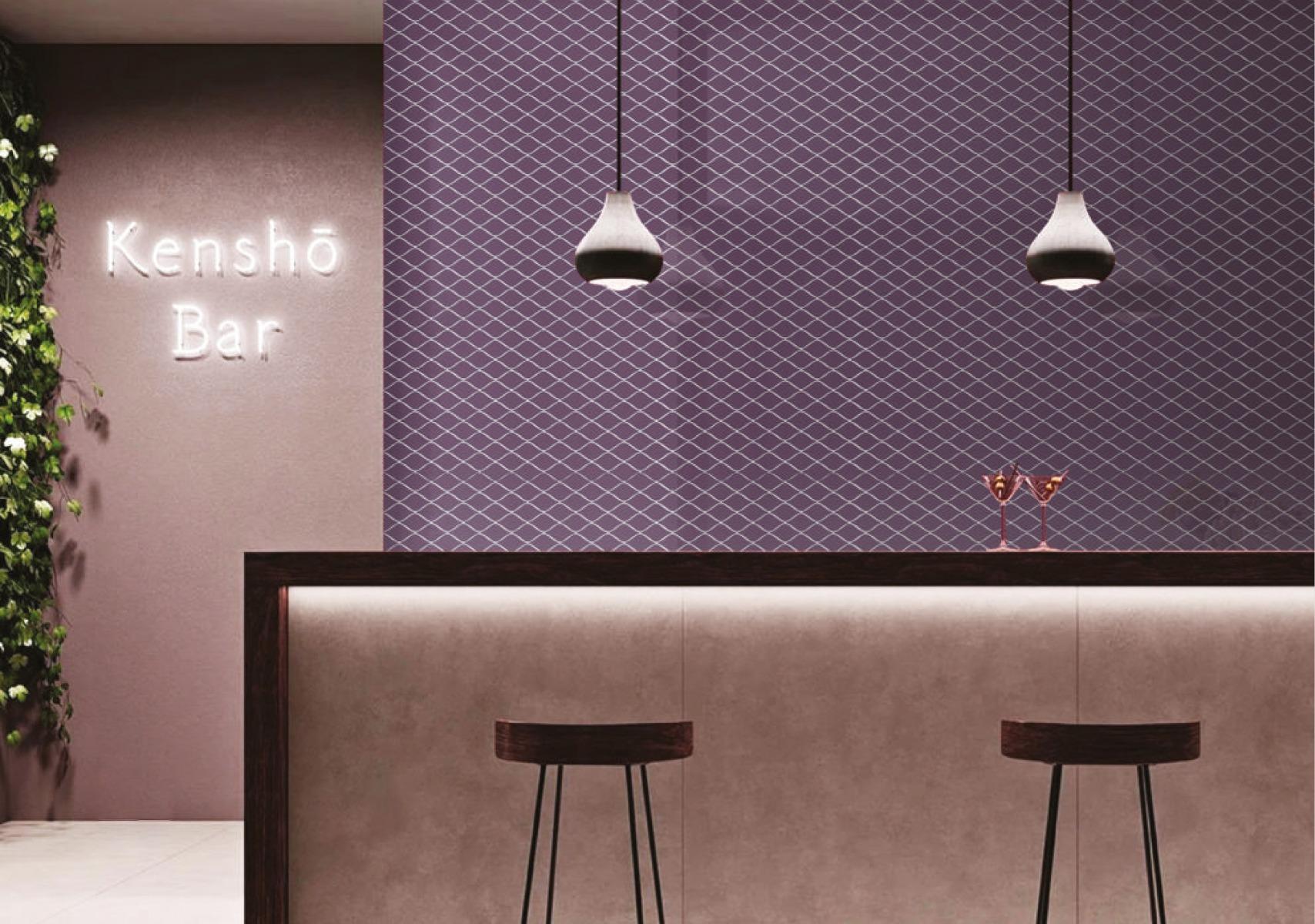 Glossy Finish Purple Gloss Treeleaf Ceramic tile 270x275 mm