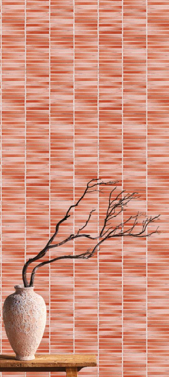 Glossy Finish Rosa Gloss 3D Stacked Bone Ceramic tile 285x300 mm