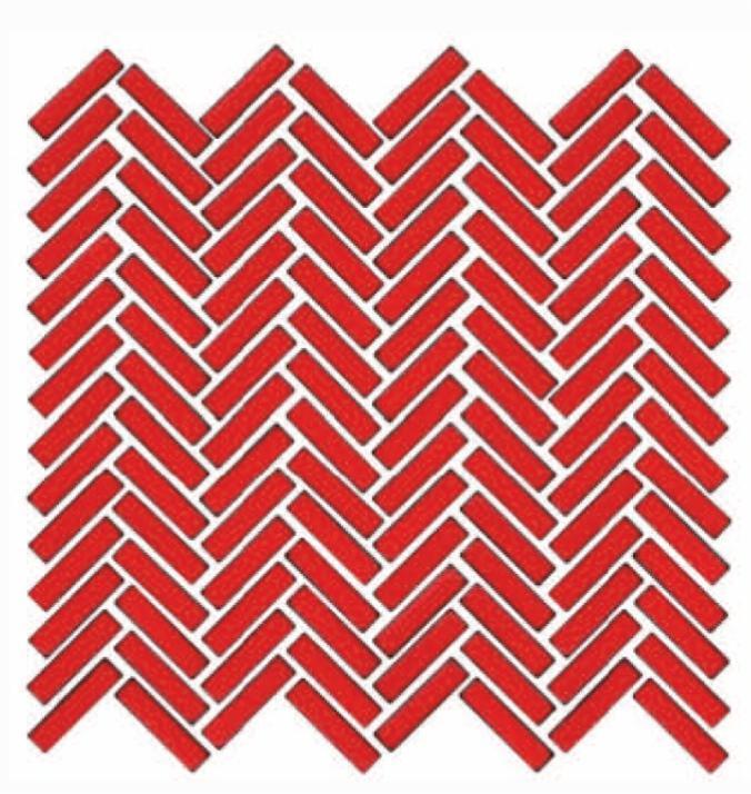 Glossy Finish Rose Gloss 3D Quad Herringbone Ceramic tile 275x282 mm