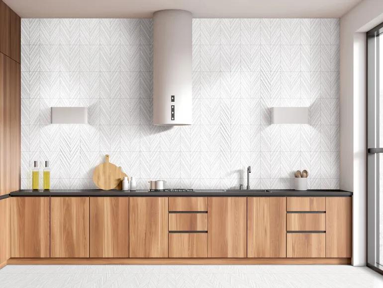 Glossy Finish  SBG White Wave Line Ceramic tile 300x450 mm