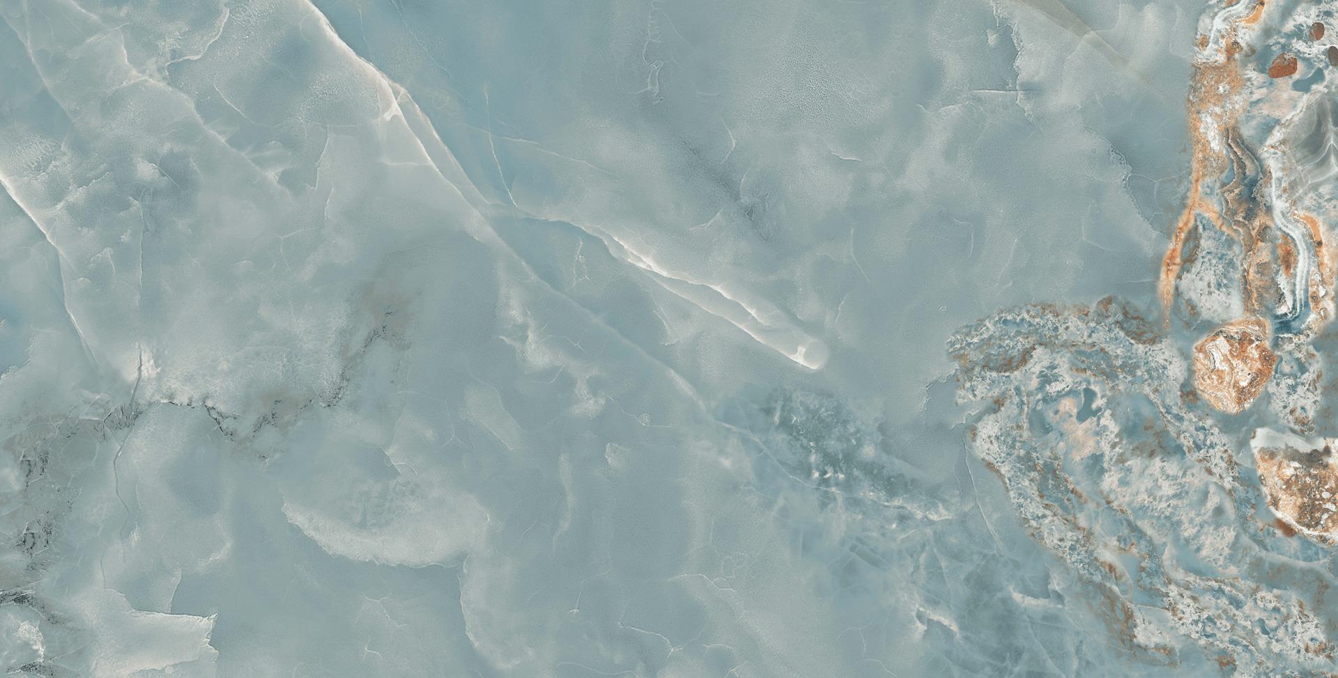 Super Glossy Finish Sea Breeze Onyx Super Gloss Glazed Vitrified Tiles 600x1200 mm