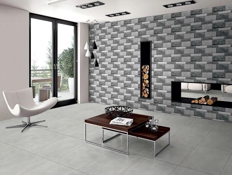 Matte Finish SEM Strips Castle Grey Ceramic tile 300x450 mm