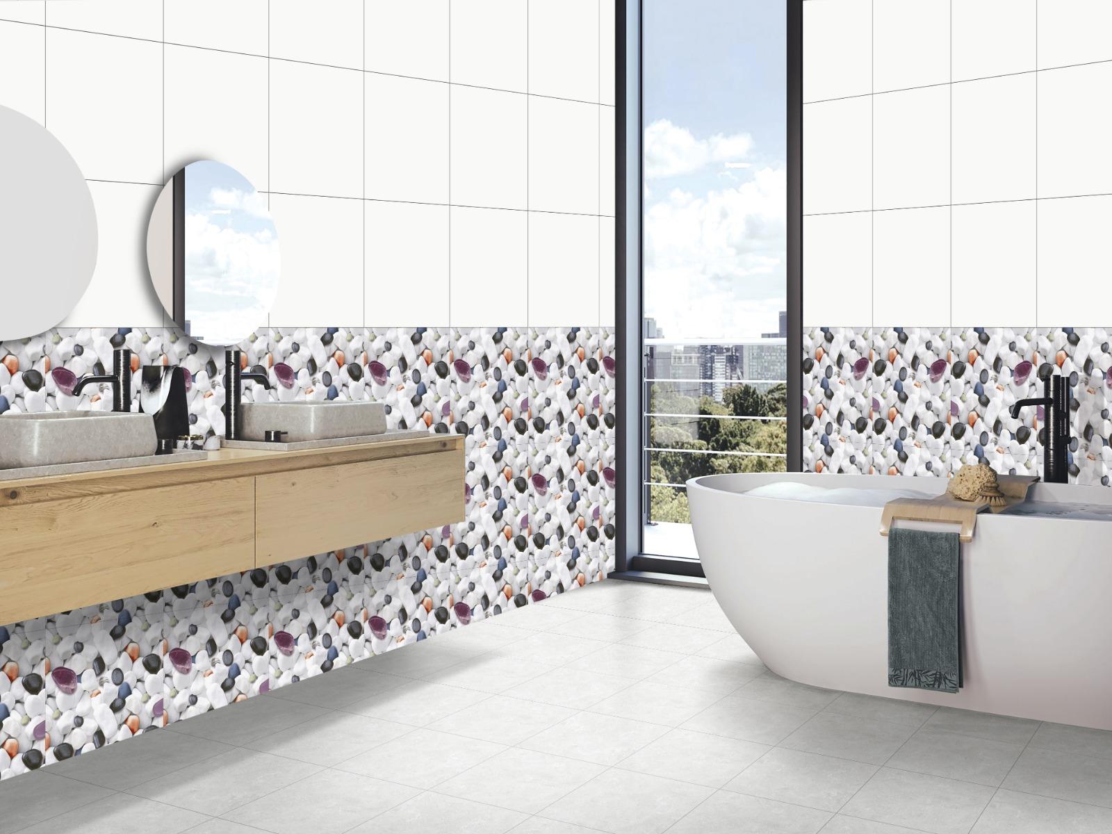 Matte Finish SFM Pacific Pebble Multi Ceramic tile 300x300 mm