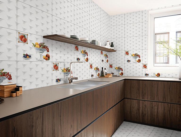 Glossy Finish SBG 3D Windmill White Ceramic tile 300x450 mm