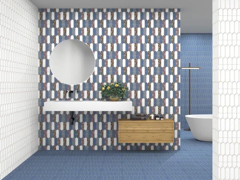Glossy Finish  SBG Gold White Popsicle Ceramic tile 300x450 mm
