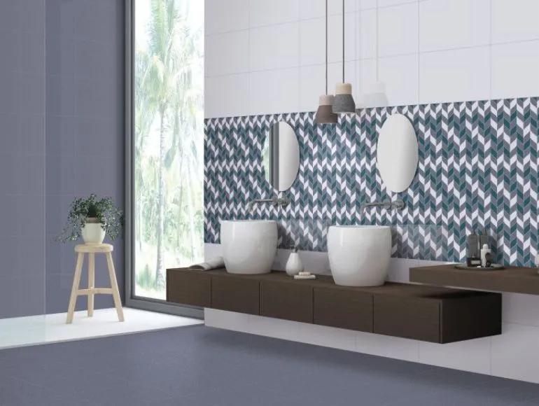 Glossy Finish  SBG Grey Fabric Ceramic tile 300x450 mm