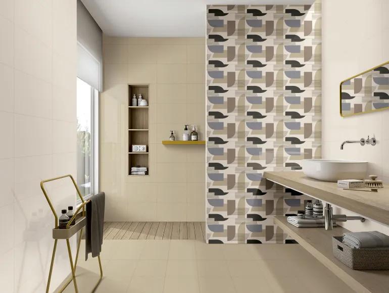Glossy Finish  SBG Beige DK Grainy Ceramic tile 300x450 mm