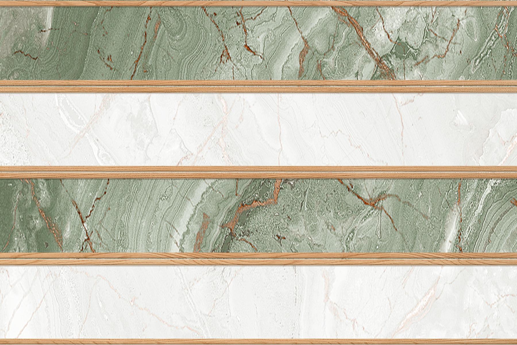 Glossy Finish  SHG Green Marble Wood Strip HL Ceramic tile 300x450 mm