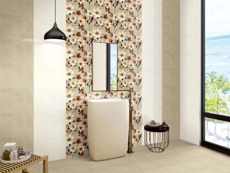 Glossy Finish  SBG Beige DK Poppers Sand Ceramic tile 300x450 mm