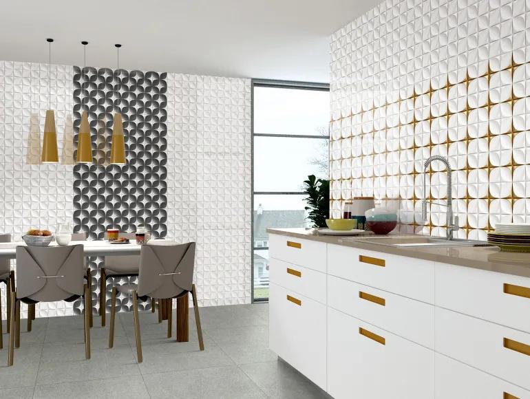 Glossy Finish SBG Star Petal Grey   Ceramic tile 300x450 mm