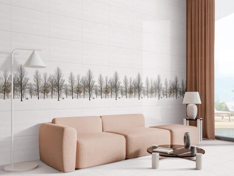 Glossy Finish  SHG Winter Bench Snow Bottom HL Ceramic tile 300x450 mm