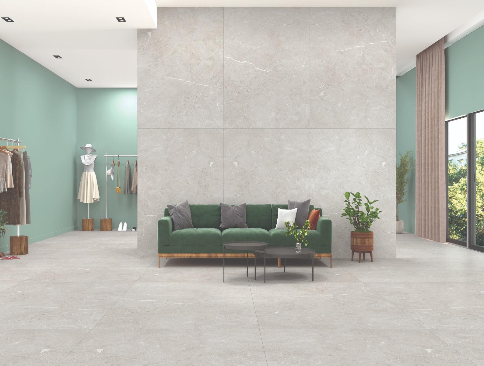 Matte Finish Silken Piasentina Stone Grey Glazed Vitrified Tiles 1200x1800 mm