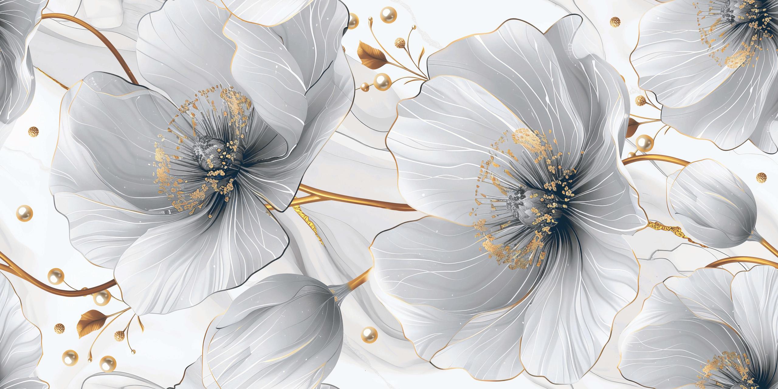 Glossy Finish Silver Bloom Gloss Wallpaper Vitrified tile 600x1200 mm