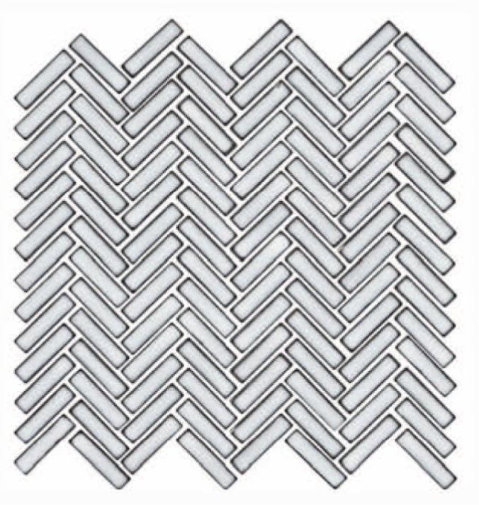 Glossy Finish Silver Gloss 3D Quad Herringbone Ceramic tile 275x282 mm