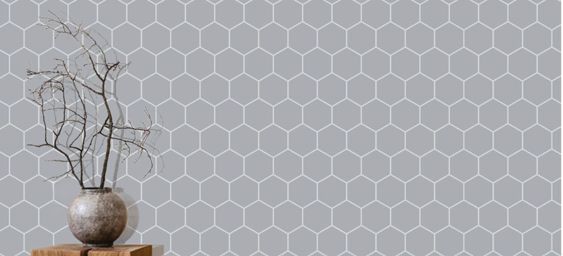 Glossy Finish Silver Gloss Honeycomb Ceramic tile 277x322 mm