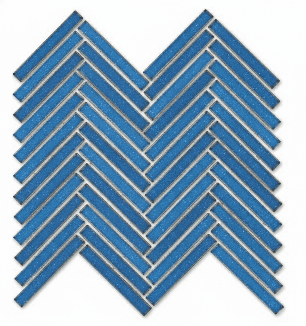 Glossy Finish Sky Gloss 3D Duo Herringbone Ceramic tile 255x270 mm