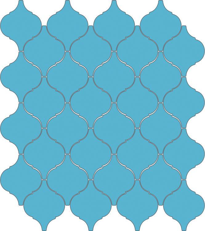 Glossy Finish Sky Gloss Arabesque Ceramic tile 260x265 mm