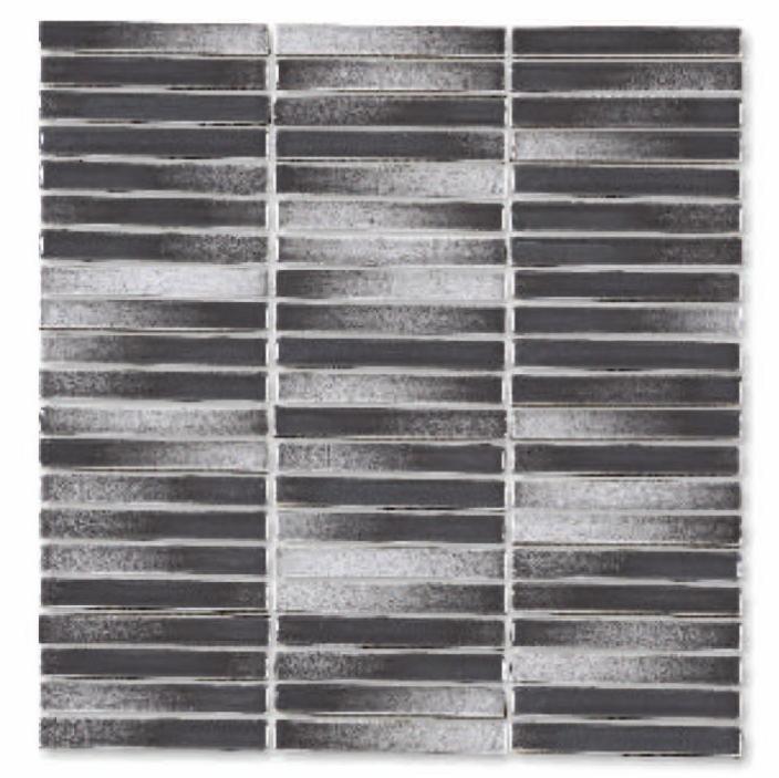 Glossy Finish Smoke Gloss 3D Stacked Bone Ceramic tile 285x300 mm