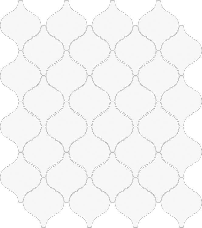 Glossy Finish Snow Gloss Arabesque Ceramic tile 260x265 mm