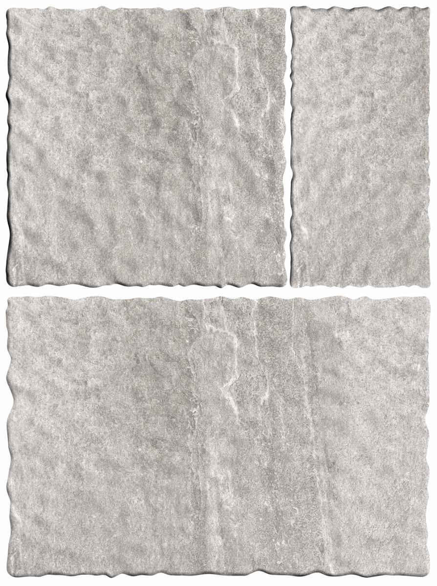 Matte Finish Steel Wavy Edge Modular Vitrified tile 455X305, 305X305,155X305 mm