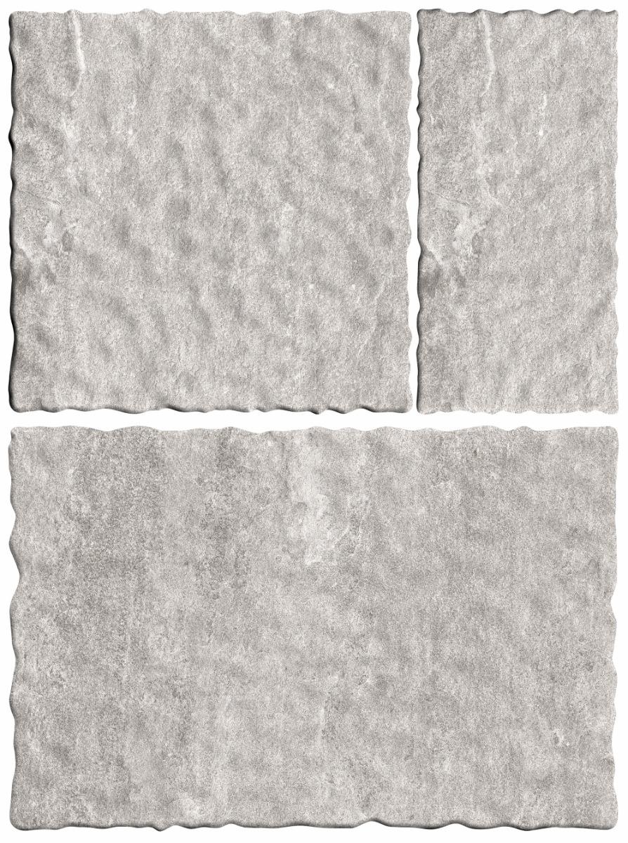 Matte Finish Steel Wavy Edge Modular Vitrified tile 455X305, 305X305,155X305 mm