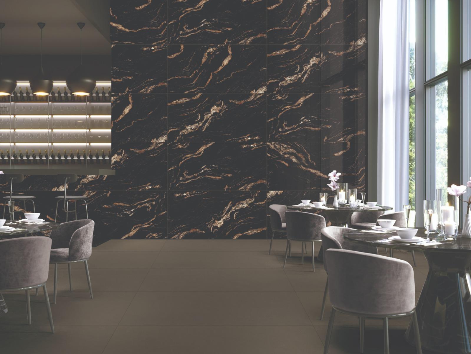 Super Gloss Black Golden Marble